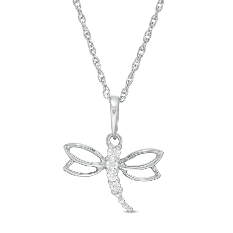 0.04 CT. T.W. Diamond Dragonfly Pendant in Sterling Silver|Peoples Jewellers