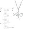 Thumbnail Image 2 of 0.04 CT. T.W. Diamond Dragonfly Pendant in Sterling Silver
