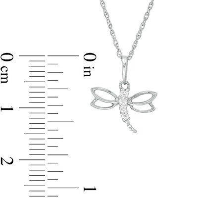0.04 CT. T.W. Diamond Dragonfly Pendant in Sterling Silver