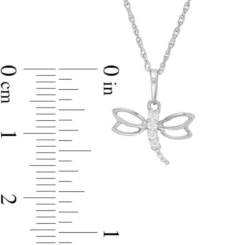 0.04 CT. T.W. Diamond Dragonfly Pendant in Sterling Silver