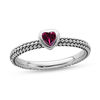 Thumbnail Image 0 of Stackable Expressions™ Heart-Shaped Lab-Created Ruby Ring in Sterling Silver