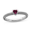 Thumbnail Image 1 of Stackable Expressions™ Heart-Shaped Lab-Created Ruby Ring in Sterling Silver