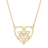 Thumbnail Image 0 of Diamond Accent Double Heart with Star of David Necklace in 10K Gold