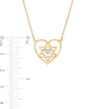 Thumbnail Image 2 of Diamond Accent Double Heart with Star of David Necklace in 10K Gold