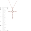 Thumbnail Image 2 of 0.145 CT. T.W. Diamond Alternating Marquise Vintage-Style Cross Pendant in 10K Rose Gold