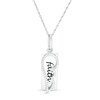 Thumbnail Image 1 of 0.088 CT. T.W. Diamond "faith" Dog Tag and Wing Outline Pendant in Sterling Silver