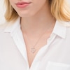Thumbnail Image 2 of 0.04 CT. T.W. Composite Diamond Claddagh Heart Outline Pendant in Sterling Silver and 10K Rose Gold