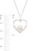 Thumbnail Image 3 of 0.04 CT. T.W. Composite Diamond Claddagh Heart Outline Pendant in Sterling Silver and 10K Rose Gold