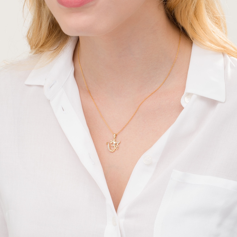 Main Image 2 of 0.04 CT. T.W. Diamond Om Symbol with Ganesha Pendant in 10K Gold