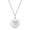 Thumbnail Image 1 of 0.04 CT. T.W. Diamond Chai Symbol Disc Pendant in Sterling Silver