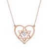 Thumbnail Image 0 of Diamond Accent Double Heart with Star of David Necklace in 10K Rose Gold