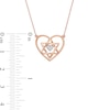 Thumbnail Image 2 of Diamond Accent Double Heart with Star of David Necklace in 10K Rose Gold