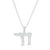 Thumbnail Image 0 of 0.115 CT. T.W. Diamond Chai Symbol Pendant in Sterling Silver