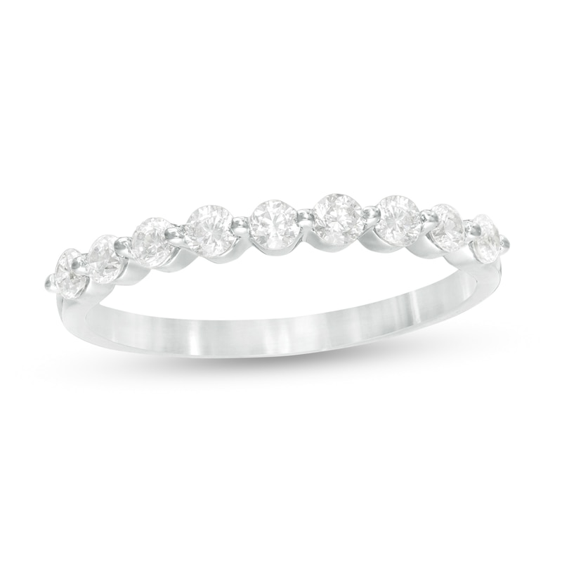 0.37 CT. T.W. Diamond Nine Stone Anniversary Band in 10K White Gold