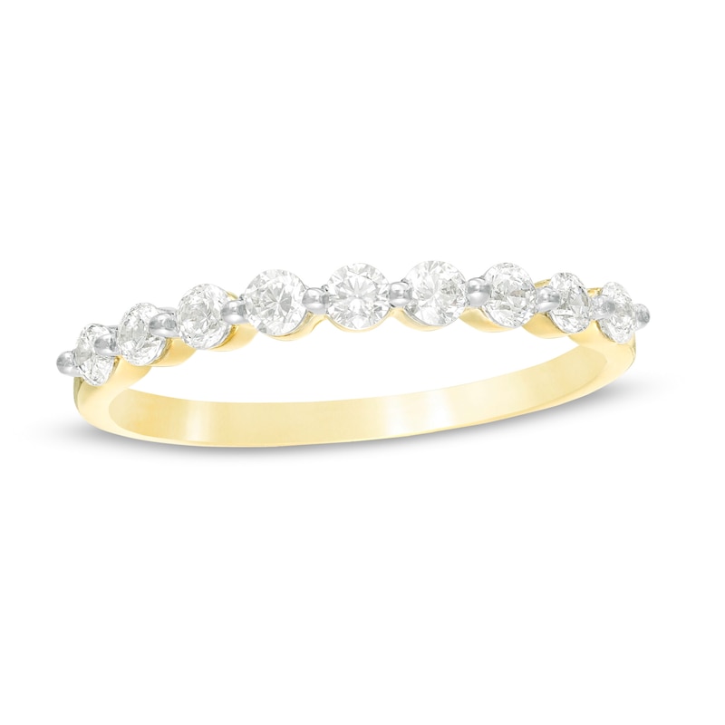 0.37 CT. T.W. Diamond Nine Stone Anniversary Band in 10K Gold