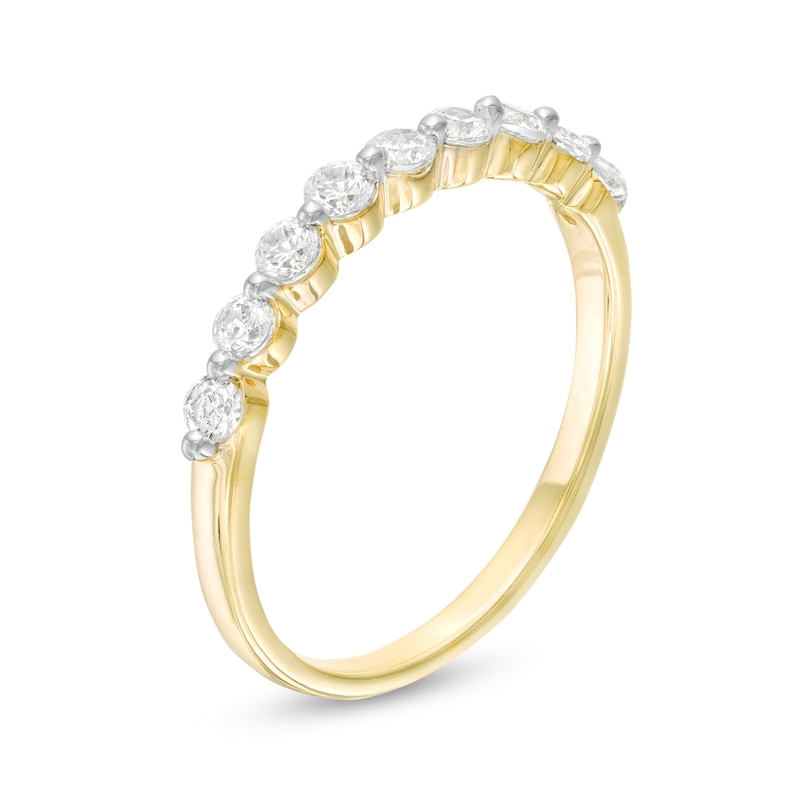 0.37 CT. T.W. Diamond Nine Stone Anniversary Band in 10K Gold | Peoples ...