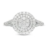 Thumbnail Image 3 of 0.95 CT. T.W. Composite Diamond Double Frame Split Shank Engagement Ring in 10K White Gold