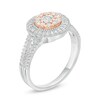 Thumbnail Image 3 of 0.45 CT. T.W. Diamond Double Frame Vintage-Style Split Shank Engagement Ring in 10K Two-Tone Gold