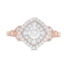 Thumbnail Image 3 of 0.69 CT. T.W. Diamond Double Tilted Square Frame Vintage-Style Engagement Ring in 10K Rose Gold