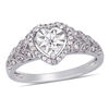 Thumbnail Image 1 of 0.18 CT. T.W. Diamond Heart-Shaped Frame Vine Vintage-Style Promise Ring in Sterling Silver