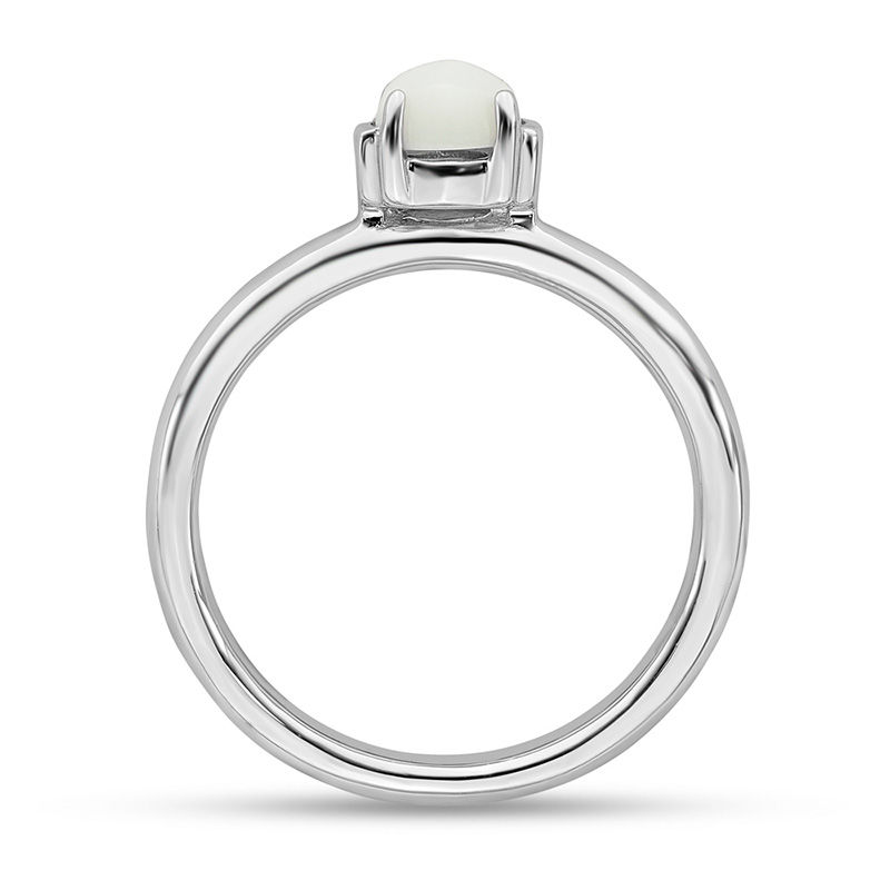 Stackable Expressions™ 5.0mm White Agate Ring in Sterling Silver