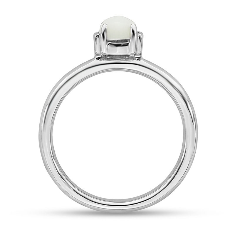 Main Image 2 of Stackable Expressions™ 5.0mm White Agate Ring in Sterling Silver