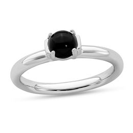 Stackable Expressions™ 5.0mm Black Agate Ring in Sterling Silver