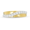 Thumbnail Image 3 of 0.37 CT. T.W. Diamond Wavy Crossover Anniversary Band in 10K Gold