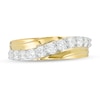 Thumbnail Image 3 of 0.58 CT. T.W. Diamond Wavy Crossover Anniversary Band in 10K Gold