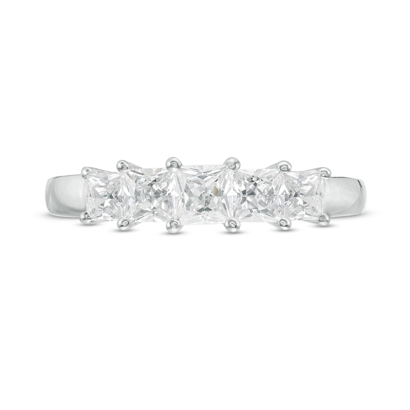 0.85 CT. T.W. Princess-Cut Diamond Five Stone Anniversary Band in 10K White Gold