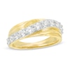 Thumbnail Image 0 of 0.85 CT. T.W. Diamond Wavy Crossover Anniversary Band in 10K Gold