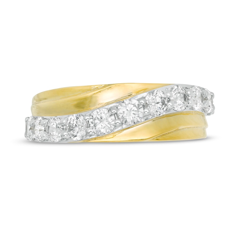 0.85 CT. T.W. Diamond Wavy Crossover Anniversary Band in 10K Gold