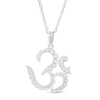 Thumbnail Image 1 of 0.115 CT. T.W. Diamond Scalloped Om Symbol Pendant in Sterling Silver