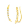 Thumbnail Image 0 of 0.085 CT. T.W. Diamond Curved Crawler Earrings in 10K Gold