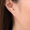 Thumbnail Image 2 of 0.085 CT. T.W. Diamond Curved Crawler Earrings in 10K Gold