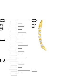 0.085 CT. T.W. Diamond Curved Crawler Earrings in 10K Gold