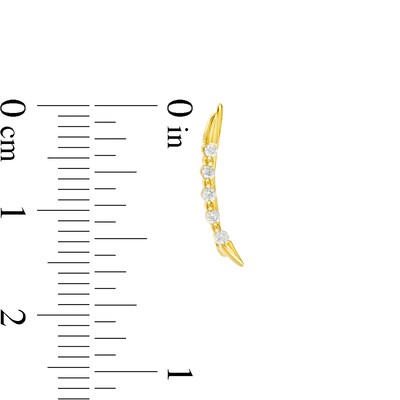 0.085 CT. T.W. Diamond Curved Crawler Earrings in 10K Gold