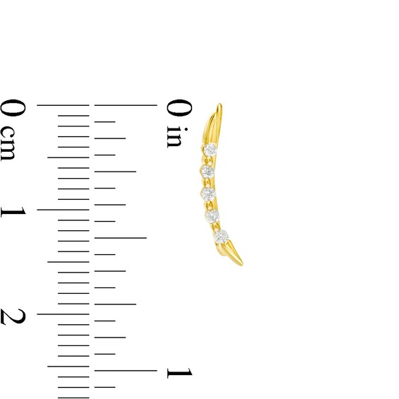 0.085 CT. T.W. Diamond Curved Crawler Earrings in 10K Gold