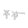 Thumbnail Image 1 of 0.087 CT. T.W. Diamond Floral Stud Earrings in 10K White Gold