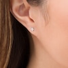Thumbnail Image 2 of 0.087 CT. T.W. Diamond Floral Stud Earrings in 10K White Gold
