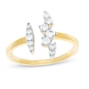 Thumbnail Image 0 of 0.29 CT. T.W. Diamond Linear Marquise and Scattered Bar Open Shank Ring in 10K Gold