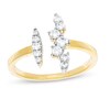 Thumbnail Image 1 of 0.29 CT. T.W. Diamond Linear Marquise and Scattered Bar Open Shank Ring in 10K Gold