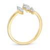 Thumbnail Image 3 of 0.29 CT. T.W. Diamond Linear Marquise and Scattered Bar Open Shank Ring in 10K Gold