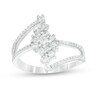 Thumbnail Image 0 of 0.45 CT. T.W. Diamond Bypass Open Shank Ring in Sterling Silver