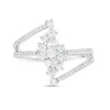 Thumbnail Image 3 of 0.45 CT. T.W. Diamond Bypass Open Shank Ring in Sterling Silver