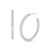 Thumbnail Image 1 of 1.01 CT. T.W. Diamond Inside-Out Hoop Earrings in 10K White Gold