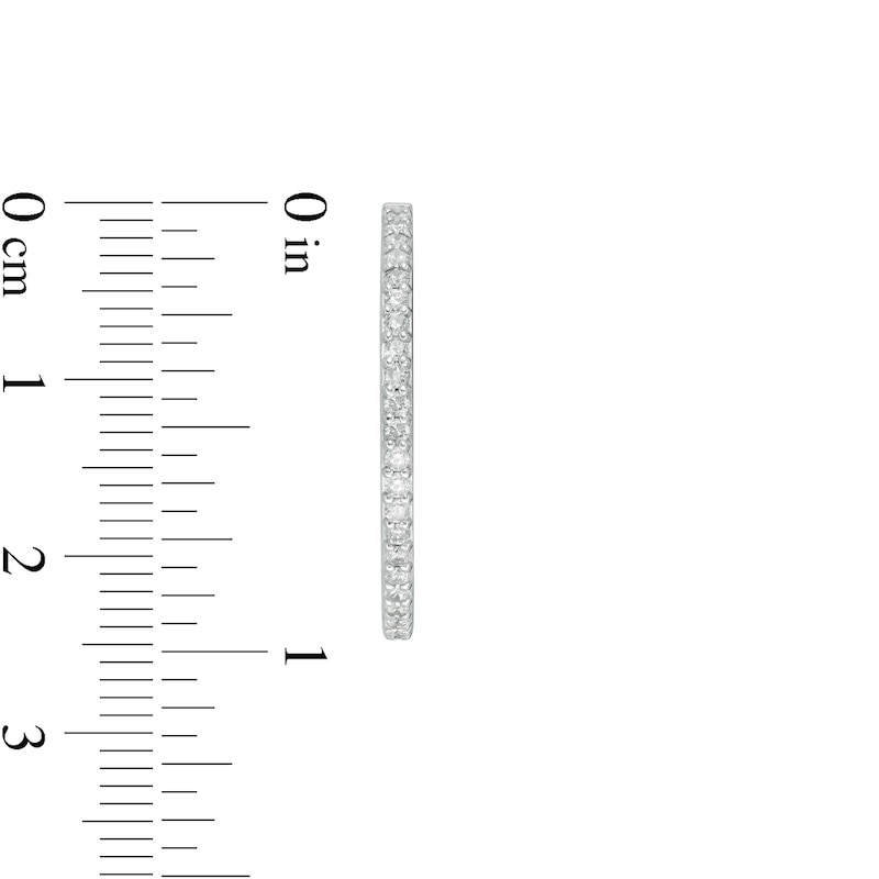 Main Image 3 of 1.01 CT. T.W. Diamond Inside-Out Hoop Earrings in 10K White Gold