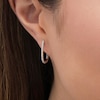 Thumbnail Image 2 of 0.23 CT. T.W. Diamond U-Hoop Earrings in Sterling Silver