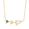 Thumbnail Image 0 of 0.085 CT. T.W. Enhanced Black and White Diamond Graduated Triple Triangle Necklace in 10K Gold