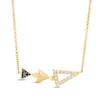 Thumbnail Image 1 of 0.085 CT. T.W. Enhanced Black and White Diamond Graduated Triple Triangle Necklace in 10K Gold